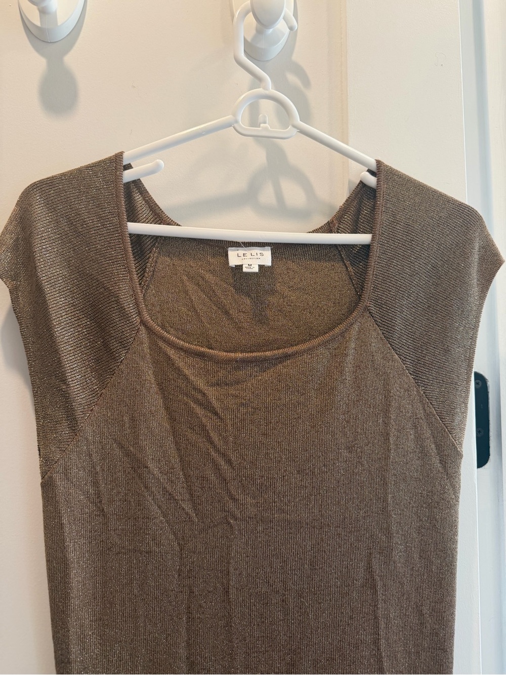 Le Lis Brown Shimmer Midi Dress